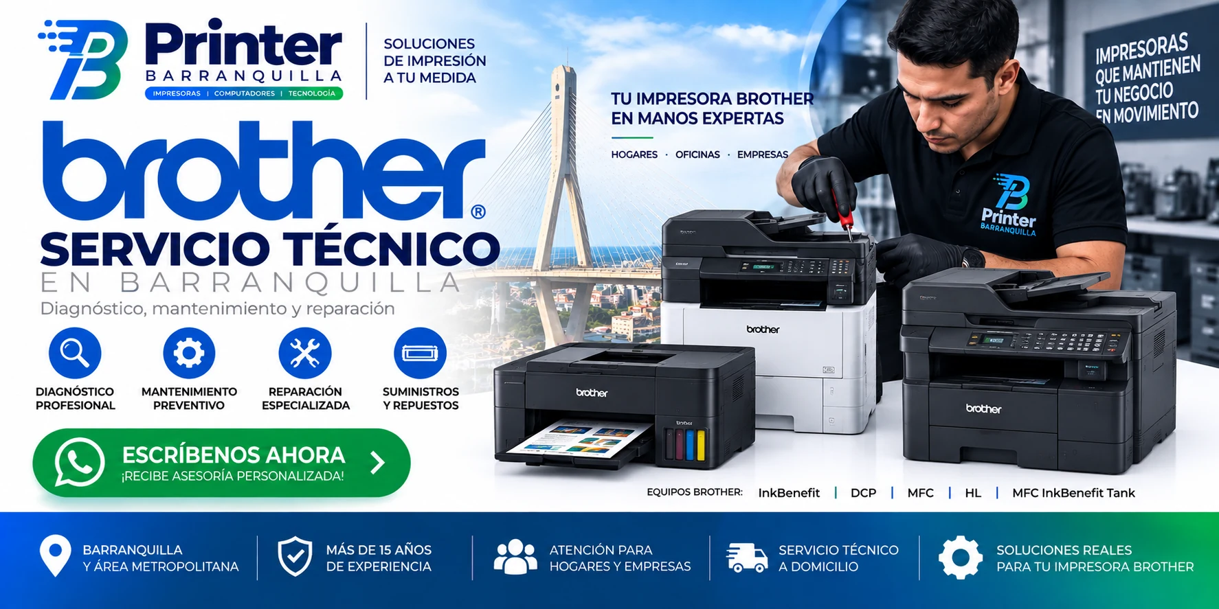 Servicio técnico de impresoras Brother en Barranquilla