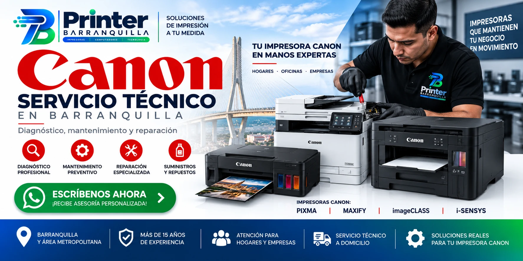 Servicio técnico de impresoras Canon en Barranquilla
