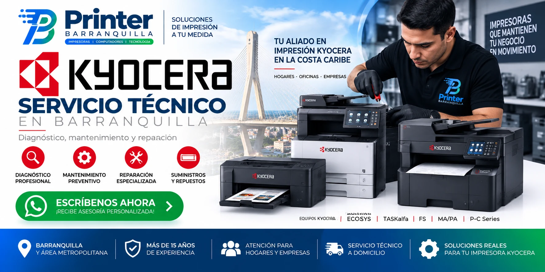 Servicio técnico de impresoras Kyocera en Barranquilla