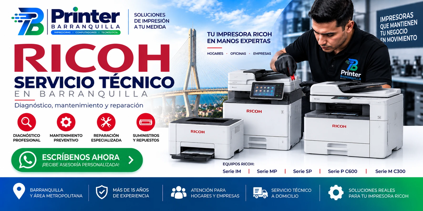 Servicio técnico de impresoras Ricoh en Barranquilla